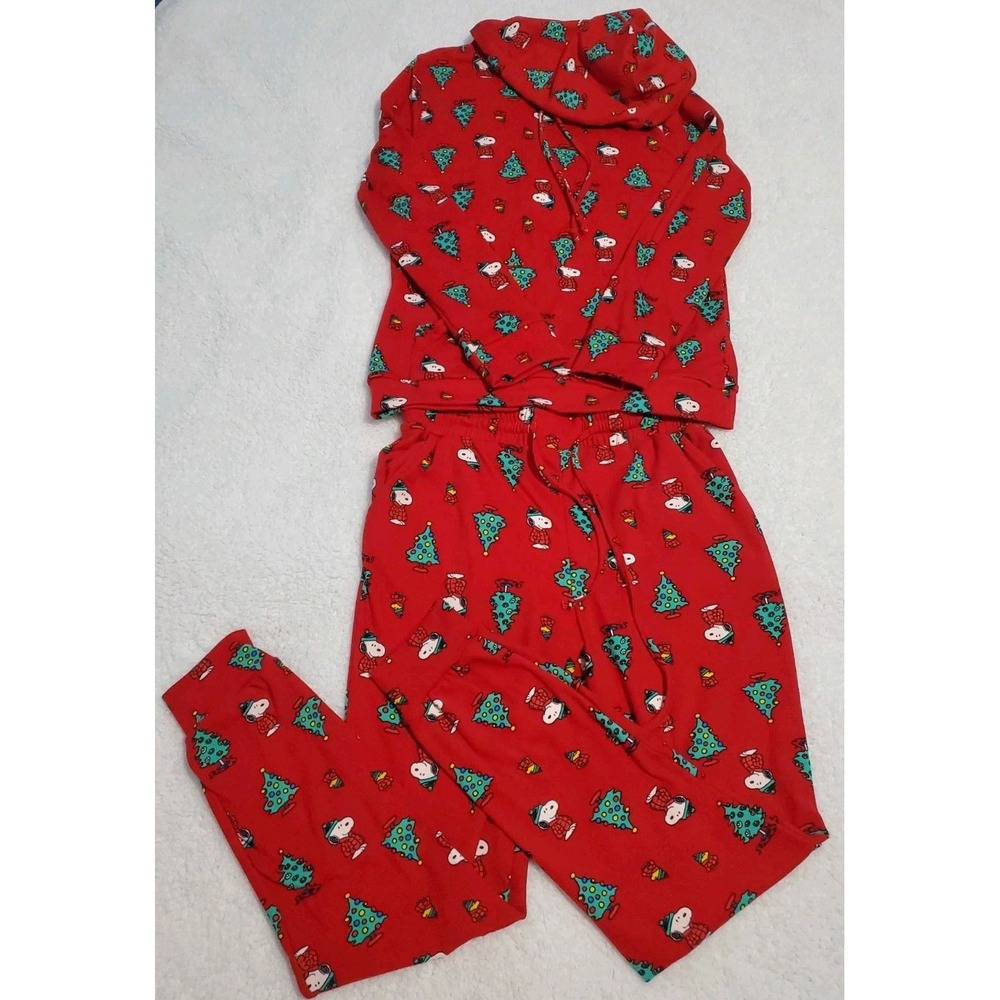 Peanuts Snoopy Christmas Pajamas Womens Juniors Snoopy Puffer Loungewear PJs M